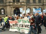 Marching past the Town Hall