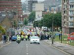 Marching up the hill to Peace in the Park