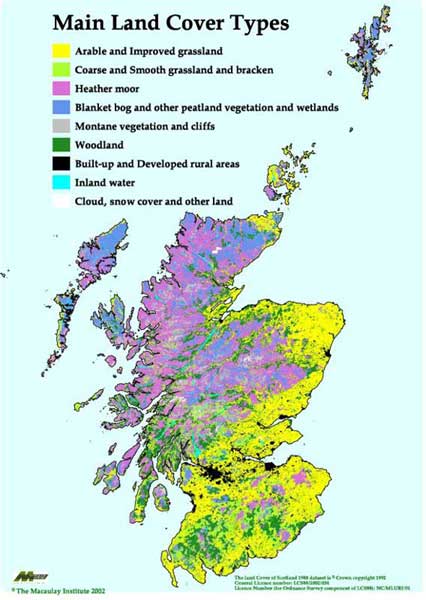 Total land cover in Scotland