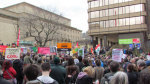 A section of the demonstration outside Sheffield City Hall