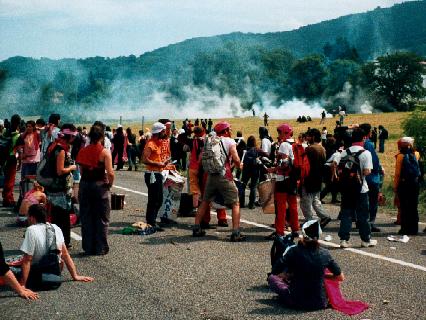 Pink and Silver Sambista from Turin at the blockade