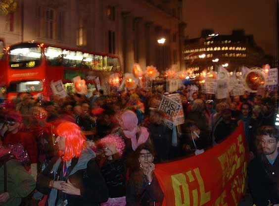 The demo just after Trafalgar Square