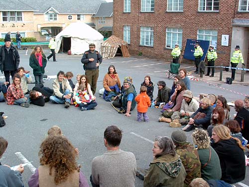 A decision is made to occupy the car park of the Pembrokeshire Park offices.