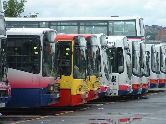 Buses in the depot