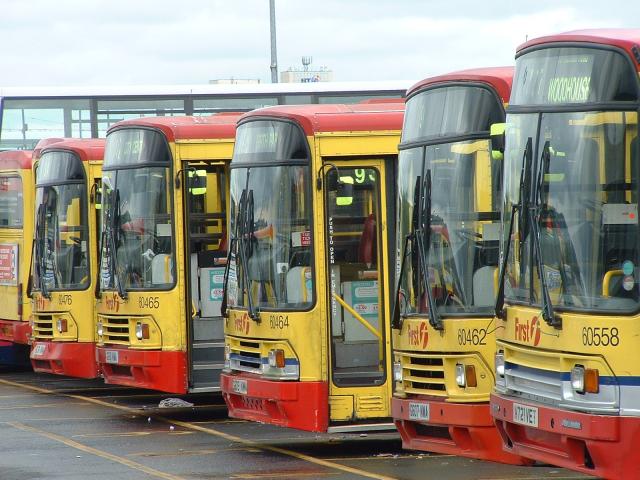 Buses in the depot