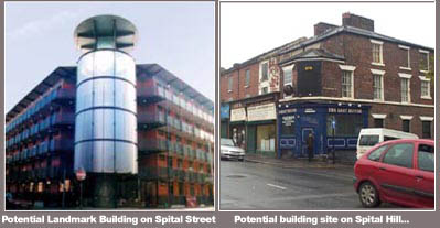 Proposed building and the existing pub