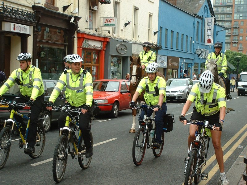 Police bringing up the rear