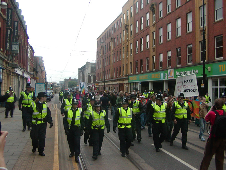Police join the march