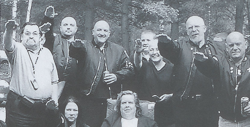 Last one with their arm up's a rotten Nazi - John Wood (Left)