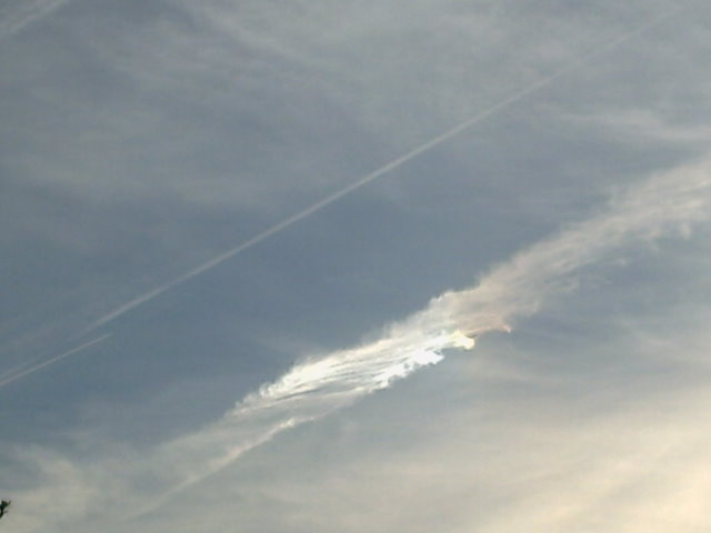 This bright spot was iridescent with an oily rainbow shortly before this shot