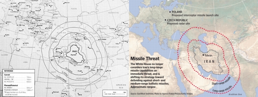 "Iraqi threat" (2002) - "Iranian threat" (2009)