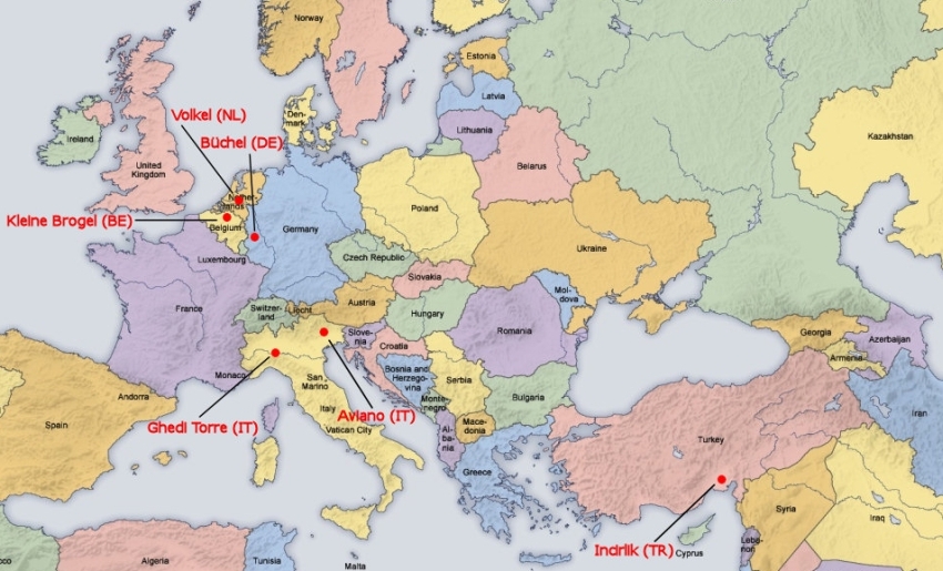US nuclear weapon bases in Europe