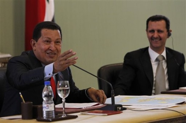 Chavez and Assad hold a joint press conference in Damascus, 21 October 2010