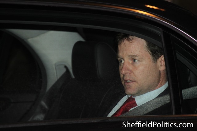 Clegg leaving Sheffield Town Hall