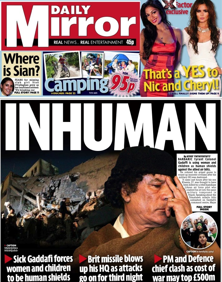 Daily Mirror, 22 March 2011