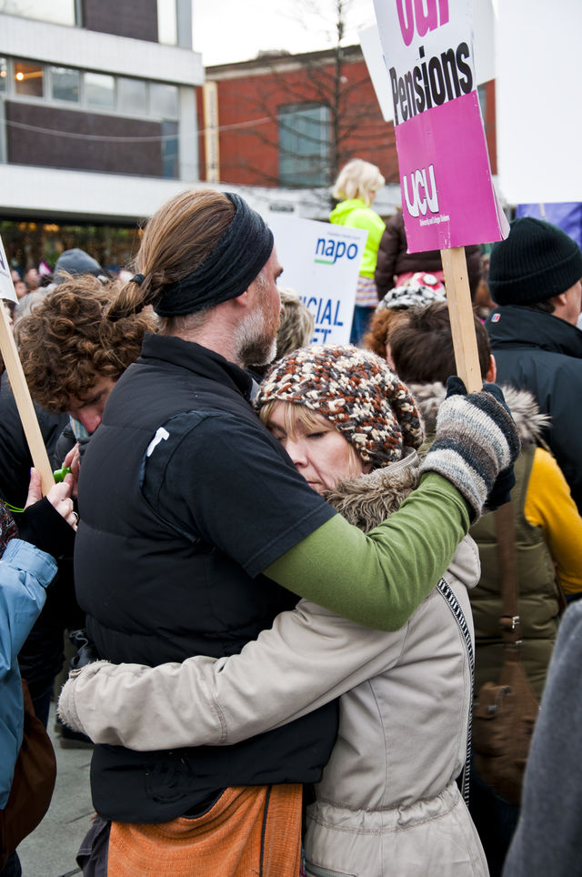 United against the cuts, and the cold November afternoon.