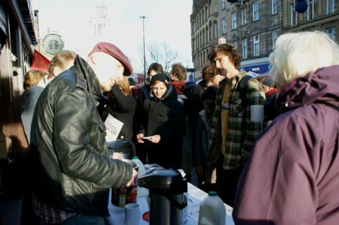 More people at the busiest free coffee stall in town...