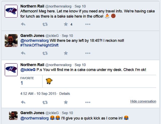 Gareth Jones Colleagle of Northern Rail Official Twitter Admin