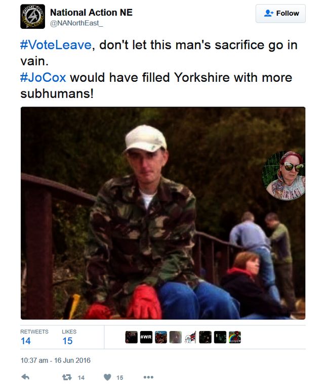 Natoonal Action Support Jo Cox's Murderer